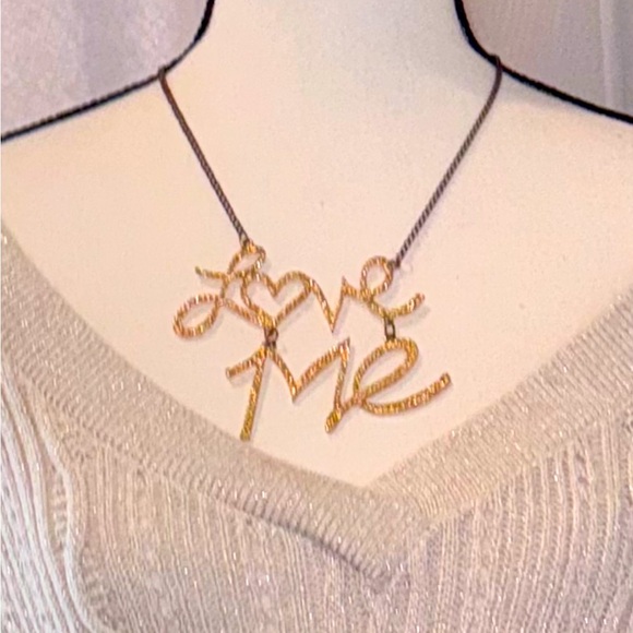 LOVE ME chunky statement necklace y2K charming charlie - Picture 1 of 6